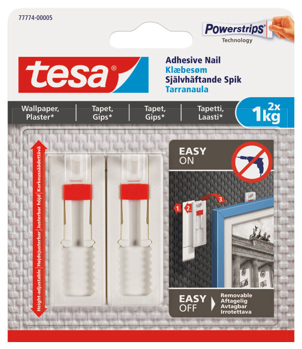 Spik Självhäftande 1 kg 2-pack Tesa
